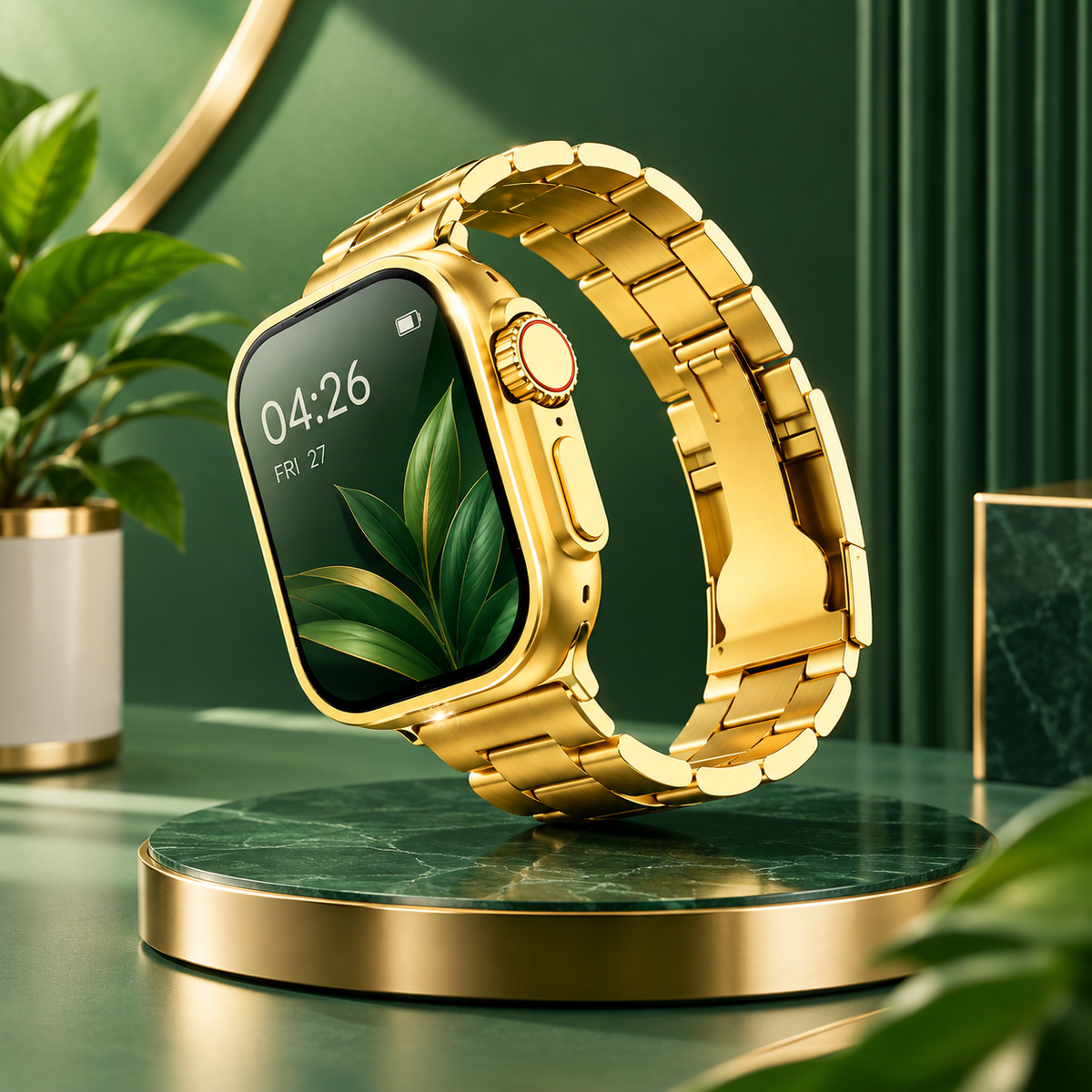 Luxury Gold Smart Watch Metal Strap