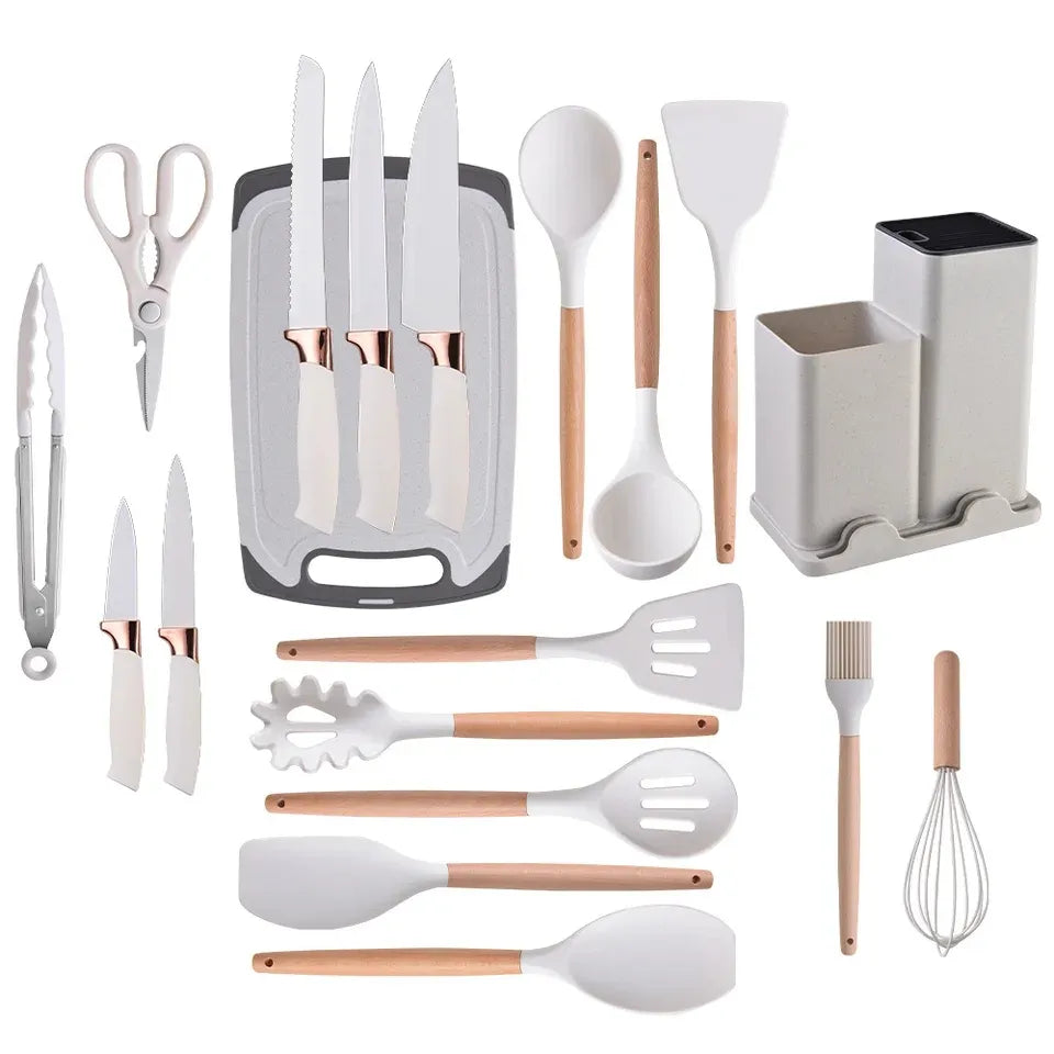 19 Pcs Complete Kitchen Knife & Tool Set
