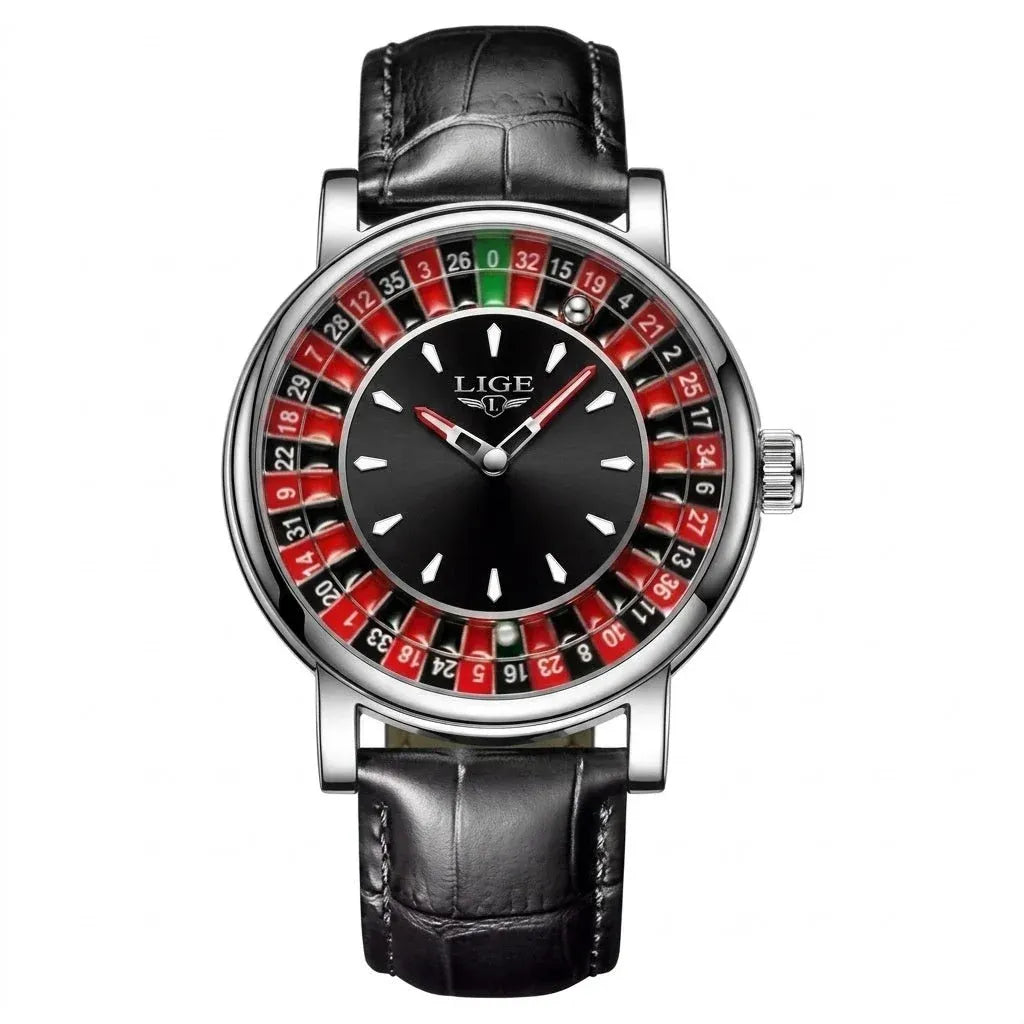 LIGE Roulette Dial Quartz Watch