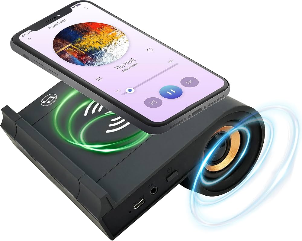 Wireless Charging Speaker – No Pairing Bluetooth-Free Phone Speaker