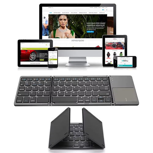 Foldable Bluetooth Keyboard with Touchpad