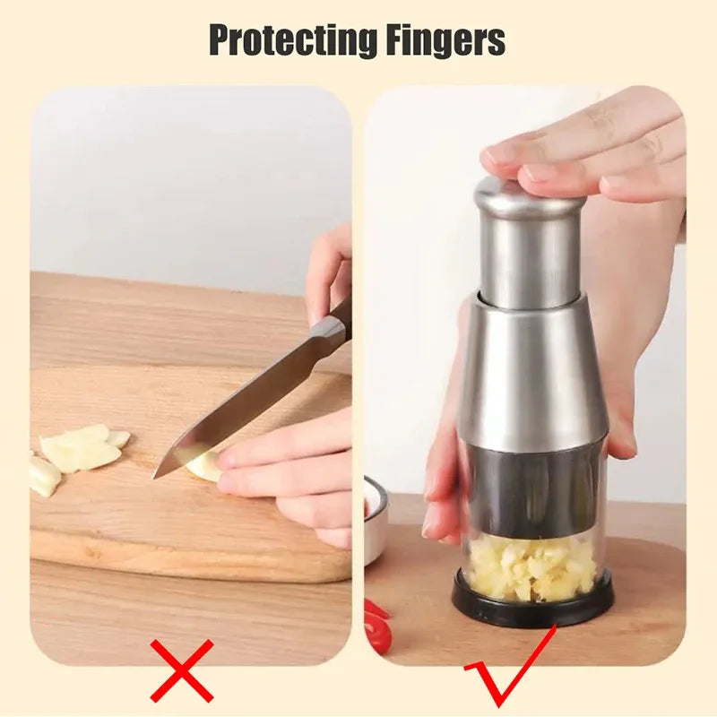 Pressed Garlic Chopper Stainless Steel Manual