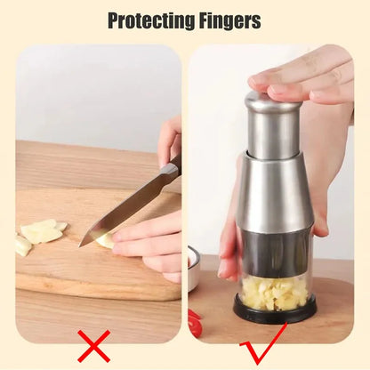 Pressed Garlic Chopper Stainless Steel Manual