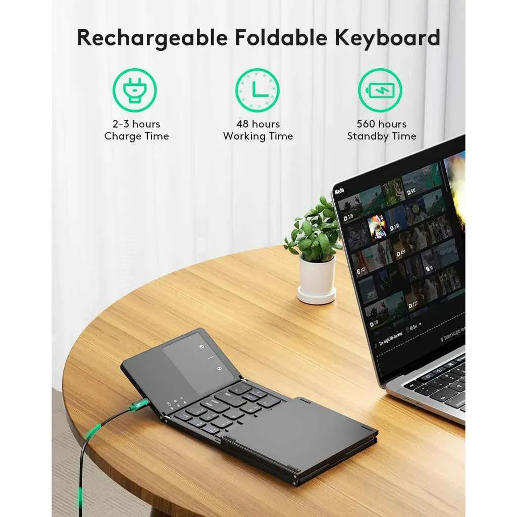 Foldable Bluetooth Keyboard with Touchpad
