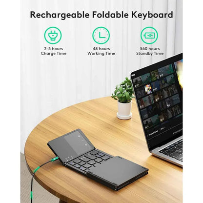 Foldable Bluetooth Keyboard with Touchpad