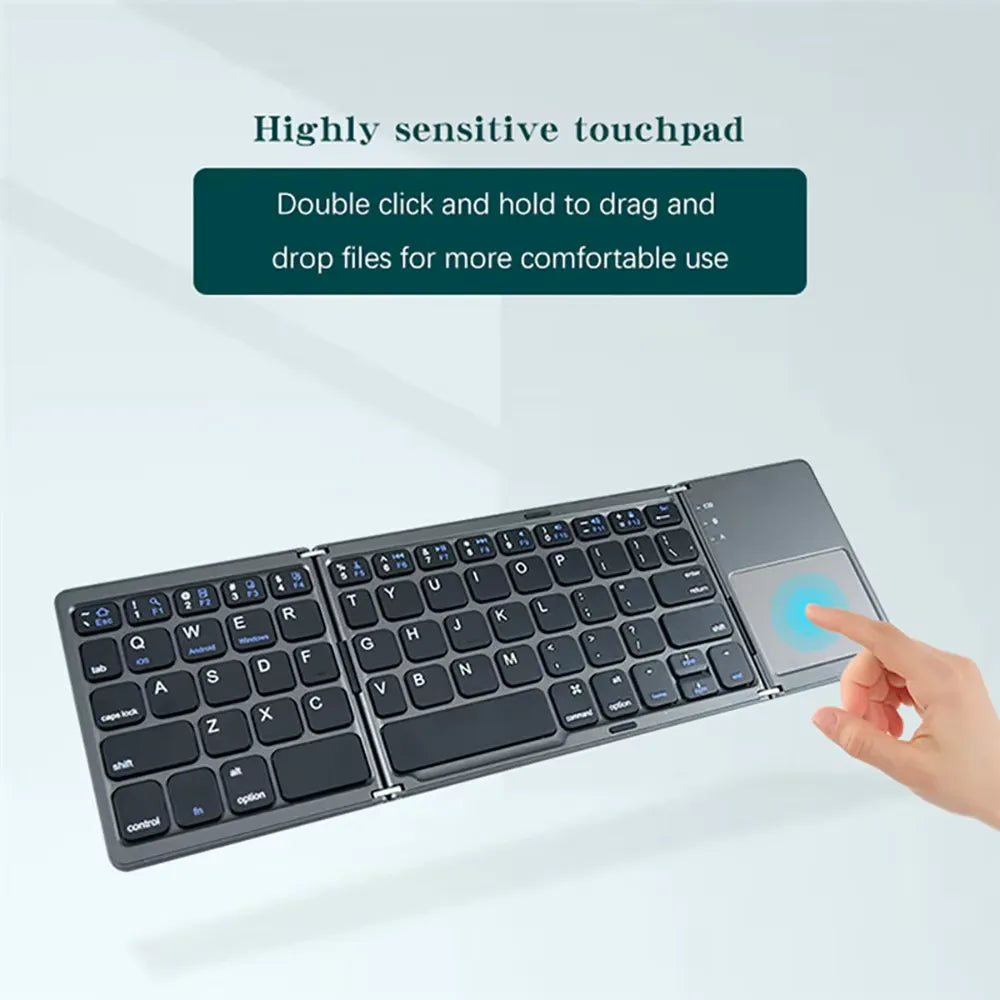 Foldable Bluetooth Keyboard with Touchpad