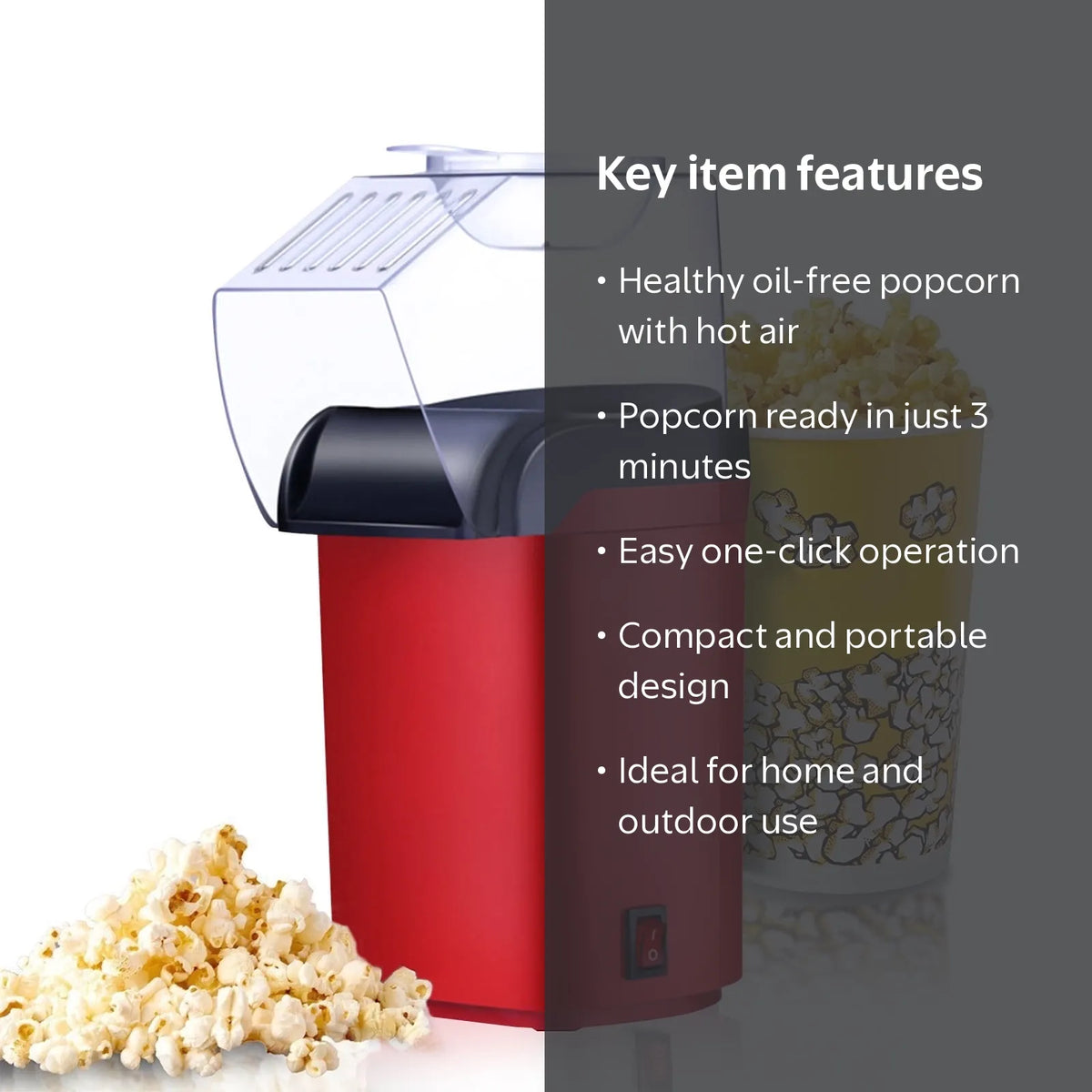Hot Air Popcorn Maker Oil-Free Popcorn Machine