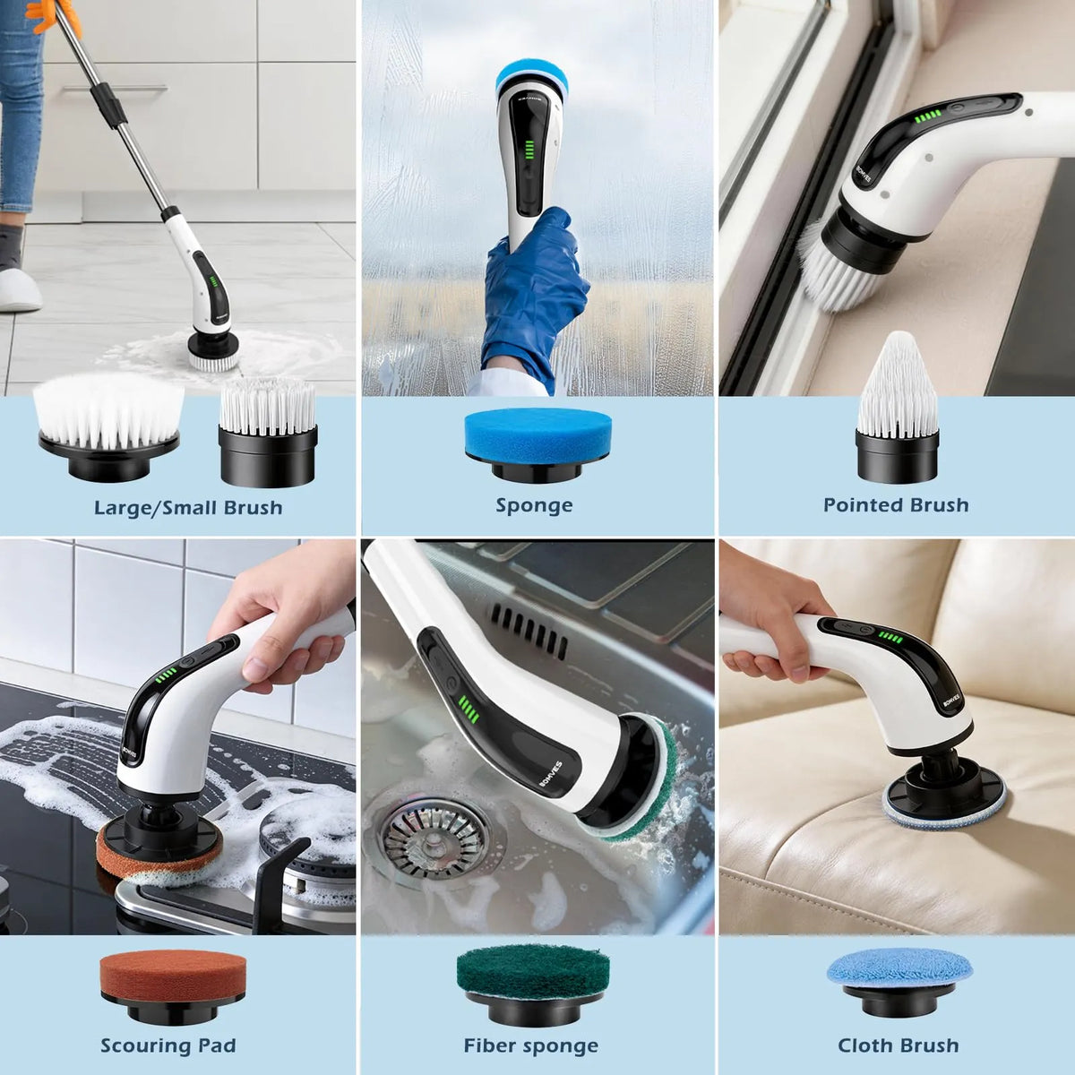 9-in-1 Cordless Electric Spin Cleaning Scrubber