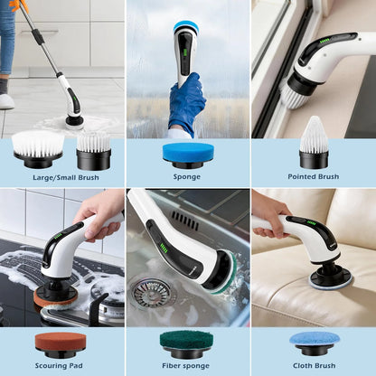 9-in-1 Cordless Electric Spin Cleaning Scrubber