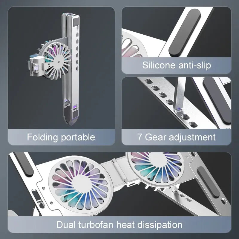 Foldable Dual Fan Laptop Cooling Stand