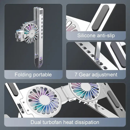 Foldable Dual Fan Laptop Cooling Stand