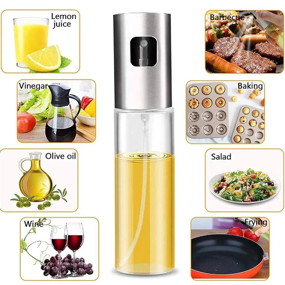 Stainless Steel Oil Spray Bottle Kitchen