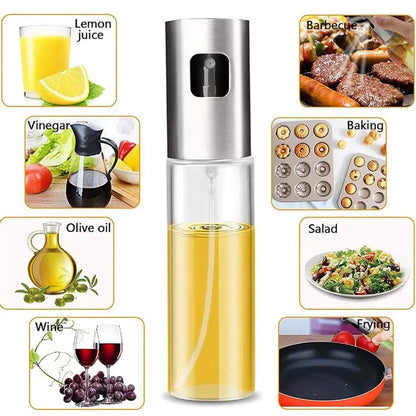 Stainless Steel Oil Spray Bottle Kitchen