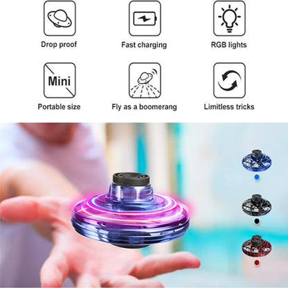 Compact Flying Spinner LED Hand Toy
