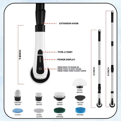 9-in-1 Cordless Electric Spin Cleaning Scrubber