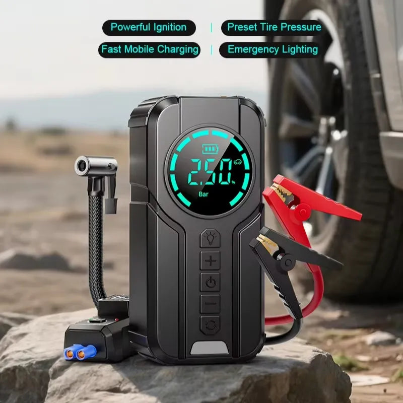 4-in-1 Portable Emergency Jump Starter&Tire Inflator