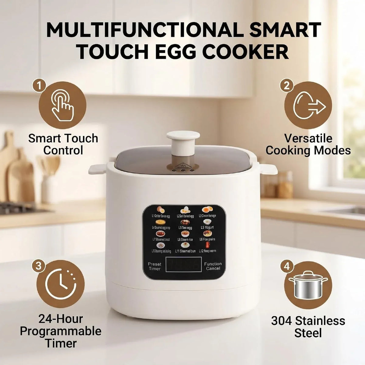 NAIECO Electric Egg Cooker & Steamer