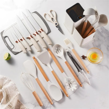19 Pcs Complete Kitchen Knife & Tool Set