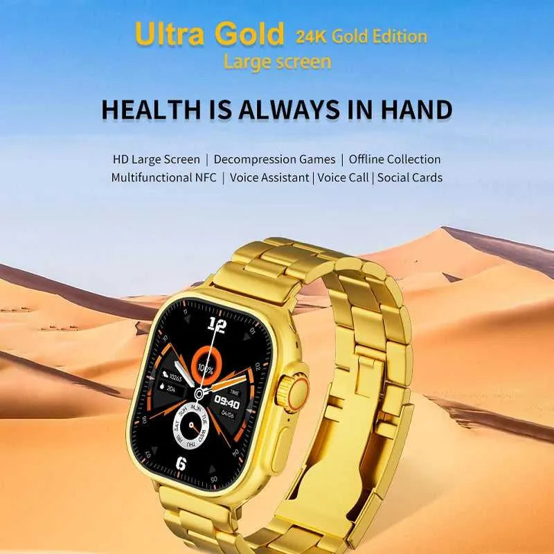 Luxury Gold Smart Watch Metal Strap