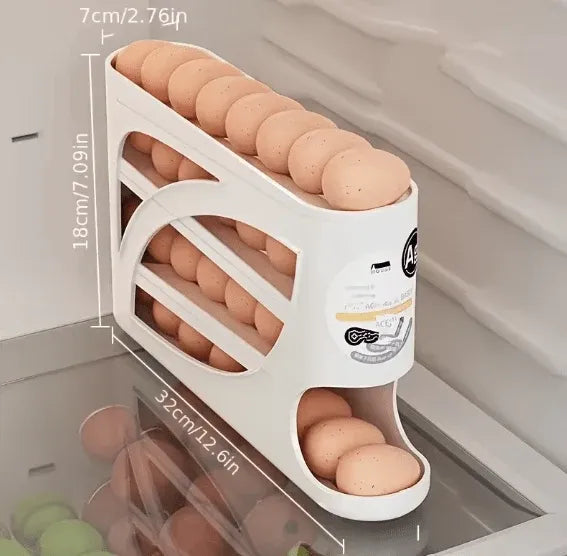 Rolling Egg Dispenser Rack Organizer