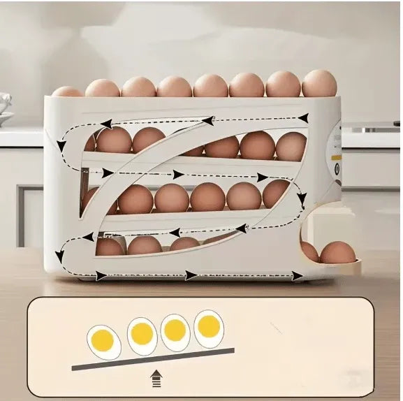 Rolling Egg Dispenser Rack Organizer