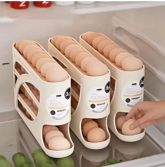 Rolling Egg Dispenser Rack Organizer