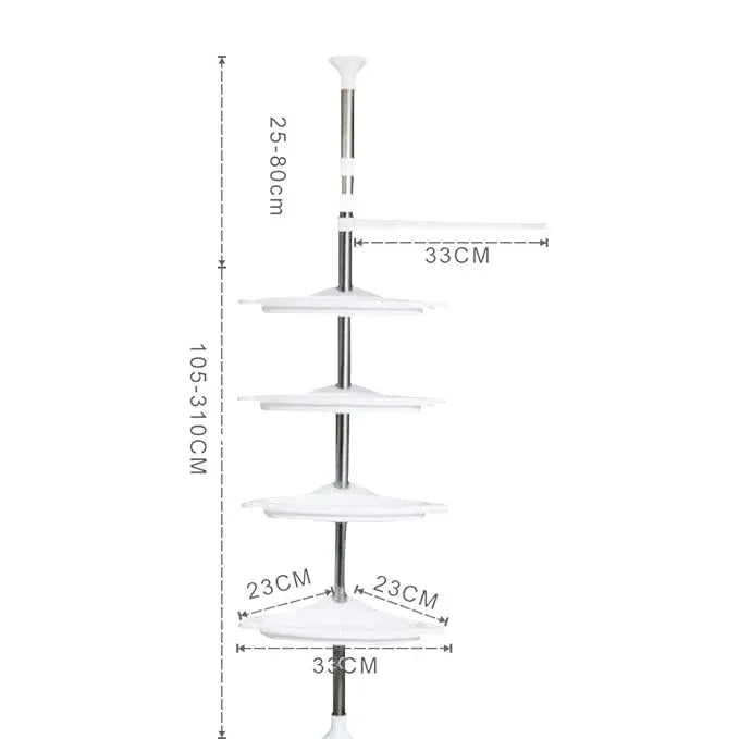 MultiFunction Tier Adjustable Bathroom Corner Shelf
