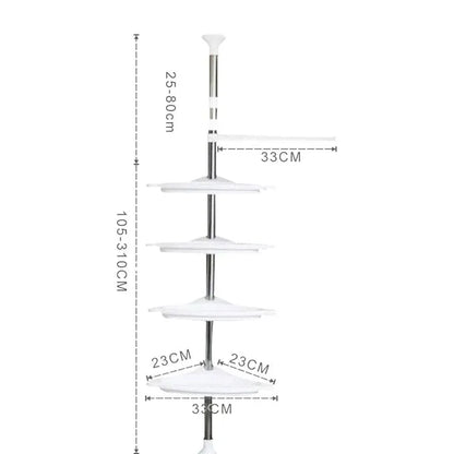MultiFunction Tier Adjustable Bathroom Corner Shelf