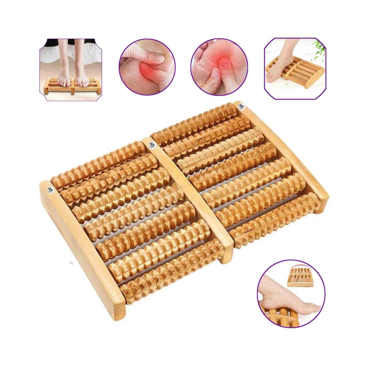Wooden Foot Massager Roller Reflexology