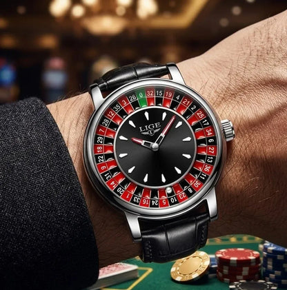LIGE Roulette Dial Quartz Watch